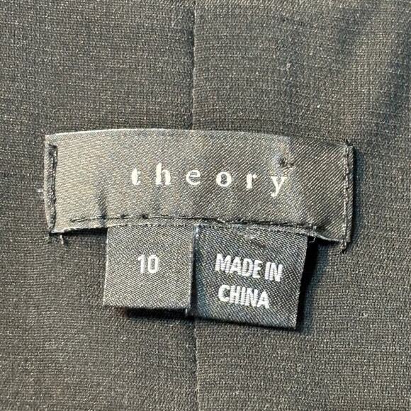 Theory Sleeveless Silk Shift Mini‎ Dress Size 10 Elegant Stretch LBD Minimalist - Picture 5 of 7